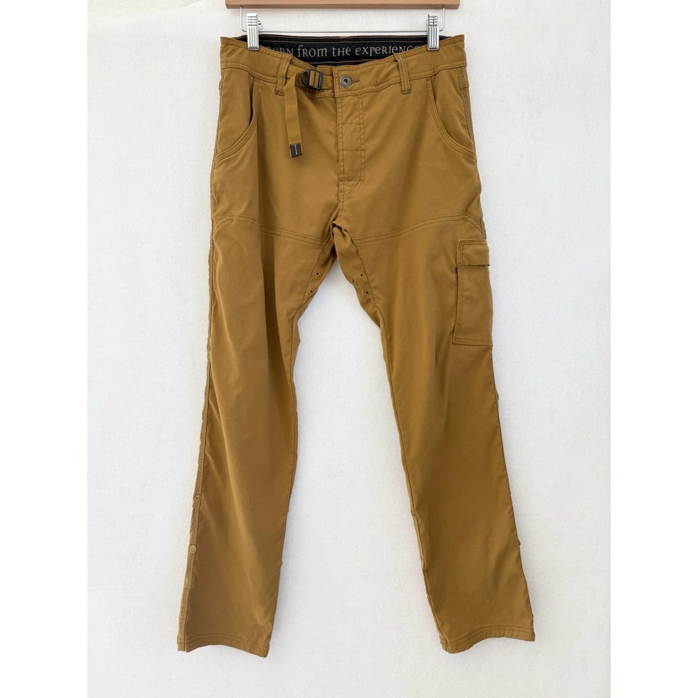 Prana Mens Zion Belted Pants 30x30 Sepia Brown Gorpcore REPAIR READ